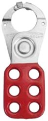 Master Lock Lockout Hasp With Vinyl Coated Handle And Locking Tabs 1" Inside Jaw Diameter