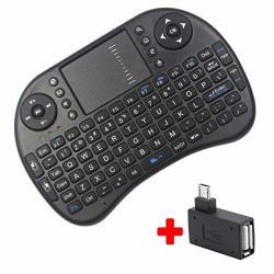MINI Wireless Keyboard - 2.4GHZ Controller With Touch-pad Mouse & 90 Otg Adapter Combo By Tv Xstream Compatible With Firesticks Android Tv Box Iptv