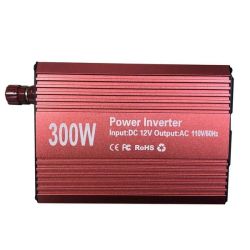 Power Charger Inverter With Dual USB Port Battery Alligator Clips 300W