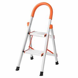 Luisladders 2 Step Ladder Lightweight Aluminum Multi Purpose Ladder Fold Step Stool Portable Stepladders