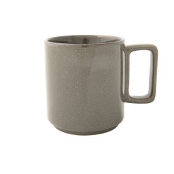 Flat Stackable Grey Mug