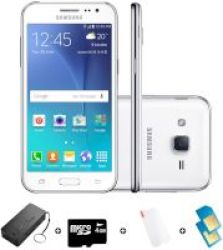 Samsung Galaxy J2 4.7 Quad-core Smartphone With 3g 8gbwhite - Bundle Includes R300 Airtime 1.2gb Starter Pack & Accessories