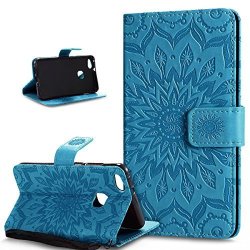 Huawei P10 Lite Case Huawei P10 Lite Cover Ikasus Embossing Mandala Flowers Sunflower Pu Leather Magnetic Flip Folio Kickstand Wallet Case With Card Slot