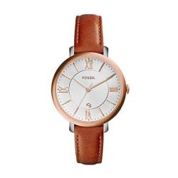 Fossil Women's Jacqueline Watch In Rose Goldtone With Light Brown Lea