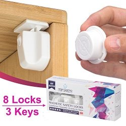 Baby Proof Magnetic Cabinet Locks Kit Of 8 Child Safety Adhesive Locking System No Drill Invisible Child Proof Baby Proofing Drawer Lock For Cabinets