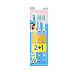 Oral-B 123 Delicate White Toothbrushes 40 Medium 1 X 3'S