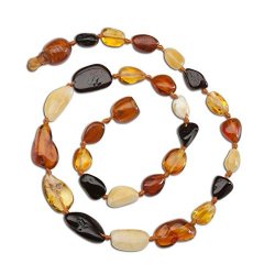 Natural Baltic Amber Teething Necklace In Multi Color Polished 11 - 11.5