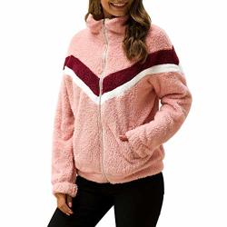 2019 New Womens Warm Fleece Parkas Coats Overcoat Fall Winter Outdoor Thicken Faux Fur Casual Snow Jackets Pink S