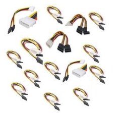 SE-L124 4 Pin Power To 2 Sata Adapter Converter Y Split Cable Pack Of 100