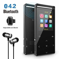 Grtdhx MP3 Player With Bluetooth 8GB Portable Digital Music Player With Fm Radio recorder Hifi Lossless Sound Quality Music Direct Recording Expandable Up To 128GB