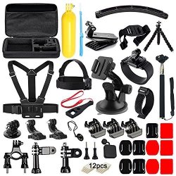 Navitech 18-in-1 Action Camera Accessories Combo Kit with EVA Case Compatible with The Olfi one.Five Action//Dash Camera