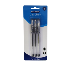 Marlin Gel Glide Gel Ink Pens 3'S Black