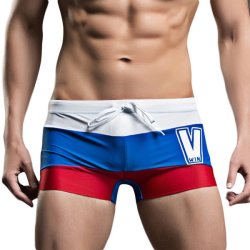 Mens Contrast Color Summer Beach Swimming Surf Shorts Sexy Letter Printing Boxe