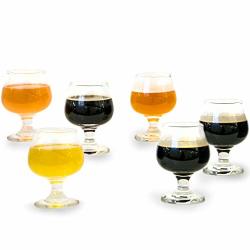 6 Piece Tasting Glass Set Perfect For Brandy Whiskey Scotch Bourbon Craft Beer Spirits & Wine Short-stemmed Tulip 5.5 Oz