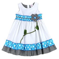 The Silly Sissy Thesillysissy - Toddlers And Girls May Flower Accent Dress In Cool White 6