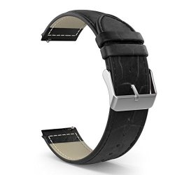 Yjydada Leather Watch Band Strap For Samsung Galaxy Gear S2 Classic R732 Black