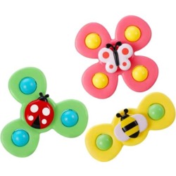 Focusbaby Suction Cup Insect Spinner Toy: 3 Piece