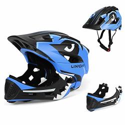 Lixada Kids Bike Helmet Adjustable Detachable Full Face Helmet For Cycling Helmet For 3-15 Years Children Bicycle Skateboard Scooter Rollerblading Protective Gear 20.5-22 Inches
