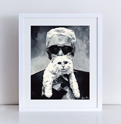 Choupette And Karl Chanel Art Print Chanel Painting Chanel Print Chanel Cat Art Karl Lagerfeld Fashion Illustration Coco Chanel Quotes Art Canvas Art Print