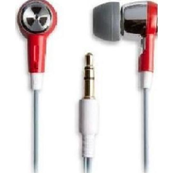 IFrogz Ear Pollution Ozone Red Ans Silver Earphones