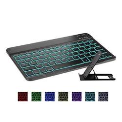 Portable Ultra-slim 7 Colors Backlit Wireless Bluetooth Keyboard Compatible With Samsung Galaxy Tab A 10.1 9.7 10.5 Galaxy Tab E 9.6 8.0 Tab S Galaxy S9 S8 S7 & Other Bluetooth Devices