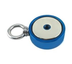 Camping Tool Fishing Doubled Side Neodymium Magnet Metal Detector Blue - M