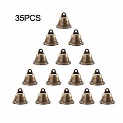 Vintage Bronze Jingle Bells Amatted 35PCS 38MM 1.5INCH Craft Bells Brass Bells Christmas Bell For Dog Potty Training Housebreaking Making Wind Chimes 35PCS
