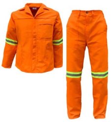 Orange Adult 2-PIECE Conti-suit Overall With Reflective Tape Size 36