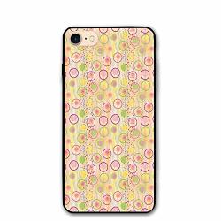Haixia Iphone 7 8 Cover Case 4.7 Inch Geometric Circular Disc Shaped Rounds Pastel Toned Spots Creative Concept Decorative Yellow Peach Lime Green