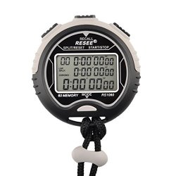 Stopwatch Hmane Multi-function Waterproof Electronic Digital Chronograph Time Stopwatch Timer - Grey + Black