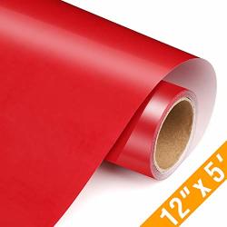 Red HTV Vinyl Red Heat Transfer Vinyl Roll - 12in x5FT PU Vinyl