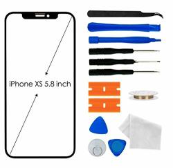 Apple Iphone XS Screen Lens Glass Replacement Kit Front Outer Touch Screen Glass Lens Replacement For Iphone XS 5.8 Inch With Adhesive And Tool Kit Black