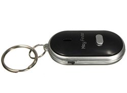Becazor Key Finder Keychain Sound Control Locator Find Lost Keys Whistle Sound Control With LED Light Key Holder Rings Black