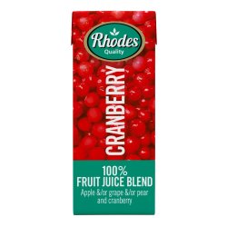 Rhodes Long-life Fruit Juice Cranberry 6 Pk 200 Ml