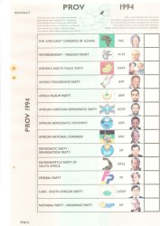 Official R 1994 Provincial Ballot Paper Ifp Sticker Supplied Loose
