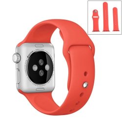 For Apple Watch Sport 42MM High-performance Ordinary & Longer Rubber Sport Watchband With Pin-and-tuck Closure Magenta