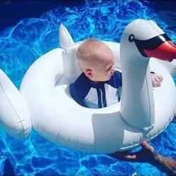 Premium White Swan Float Swimming Ring For Child Inflatable Seat Boat Pool Giant Pool Float Beac...
