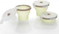Babymoov Silicone Bowl Set 3 X 240ml Green And Brown