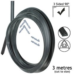 SPARES2GO 3M Cut To Size Door Seal For Bosch Neff Siemens 3 Sided Oven Cooker 90 Clips