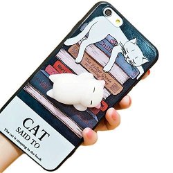 Squishy Case For Iphone 7 Dstores Cute Squeeze Stretch Compress Slow Rising Healing Stress Reduce Soft Silicone 3D Cat Back Tpu Cover For Apple