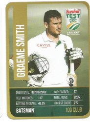 Smith Graeme - Cricket Sa - 2018 Sunfoil Series " Club 100" Trading Card