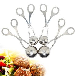 4 Pcs Meat Baller meatball Maker Tongs - Professional Stainless Steel Meat Baller Scoop Cake Pop Meatball Maker Ice Tongs Cookie Dough Scoop For Kitchen