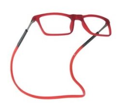 Rectangular Magnetic Blue Blocking Reading Glasses Red +3.50