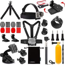 Luxebell Accessories Kit For Akaso EK5000 EK7000 4K Wifi Action Camera Gopro Hero 7 6 5 SESSION 5 HERO 4 3+ 3 2 1 Fusion 14 Items 14-IN-1