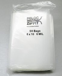 6"x9" Reloc Zippit Bags 300 4 Mil Thick Heavy Duty Clear Poly Reclosable Bags