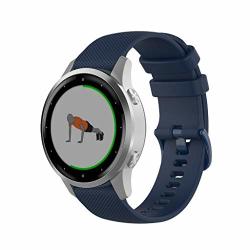 Yukuai Quick Release Sports Soft Silicone Color Watch Bands For Garmin Vivoactive 4S 18MM Universal Adjustable Strap For Garmin Vivoactive 4S Women Men Smartwatch Blue