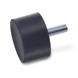 Jw Winco 352-25-20-M6-S-55 Series Gn 352 Rubber Type S Cylindrical Vibration And Shock Absorption Mount With Threaded Stud Metric Size 25MM Diameter 20MM Height