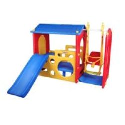 PEERLESS Super Playhouse Kids Jungle Gym Slide & Swing