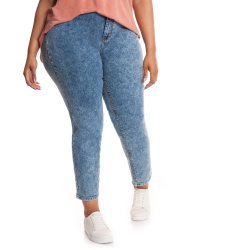 Donnay Plus Size Curvier Straight Leg Jeans - Marble Wash