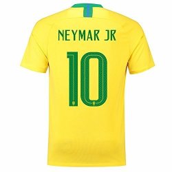 Laicjy Neymar 10 Brazil National Soccer Team 2018 World Cup Home Soccer Jersey Colour Yellow Size M